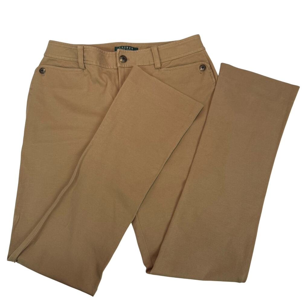 Lauren Ralph Lauren Khaki Stretch Cotton Pants Size 4